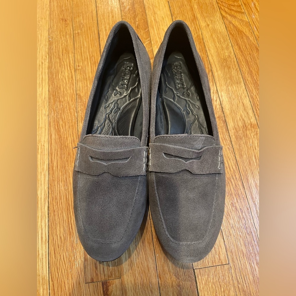 Born Gray Elegant Leather Loafers for Women 7 NWOT